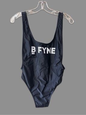 BFYNE black logo swimsuit women’s size large like new